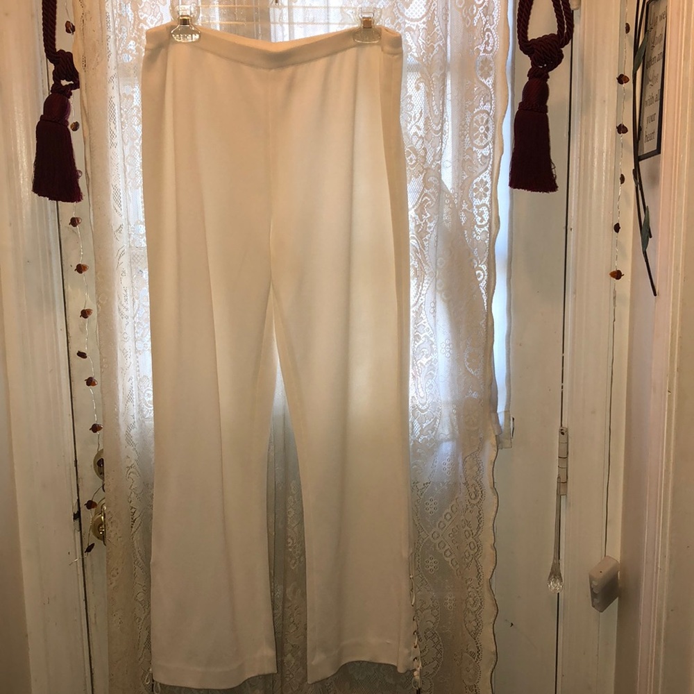 ESCADA! BEAUTIFUL! WHITE RAYON/COTTON SLACKS